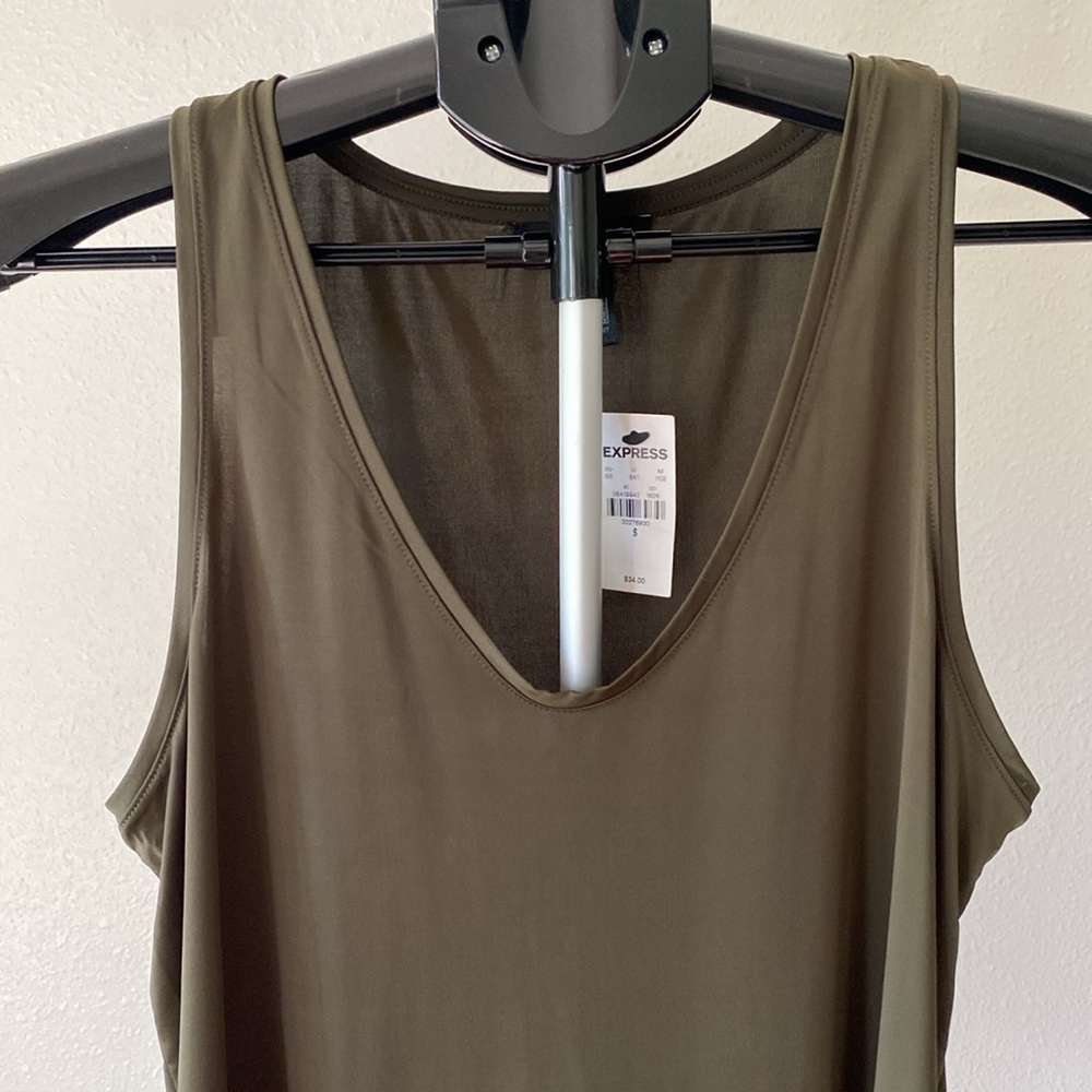 Express Dark Olive Tank Top - Picture 3 of 7